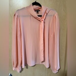 NWOT | Cable & Gauge - Peach Blouse with offset Tie Neck